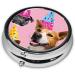 French Bulldog Mini Round Pill Box | 3 Compartment Travel Organizer | Portable Medicine Case for Home & Office - Buy Online on GoSupps.com