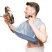 Linkidea Beard Bib Apron for Men Foldable Multi-Purpose Beard Trimming Catcher Bib Non-Stick Beard Shave Cape Grooming Gifts (Grey)