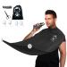 Dadop Beard Bib Kit, Beard Hair Catcher Waterproof Non-Stick for Men Shaving Apron Beard Catcher, with 4 Suction Cups, Nose Hair Scissors, Beard Comb and Portable Pouch, Best Gifts for Husband. Black
