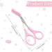 Professional Precision Eyebrow Shears & Comb Set - Dark Pink | Hair Removal Trimmer Scissors with Non-Slip Handles - Buy Online on GoSupps.com