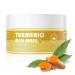 Turmeric Vitamin C Clay Mask & Brush - Clay Face Mask with Aloe - Vegan Mask - Helps Improve Appearance of Dark Spots Blemishes & Scarring (Turmeric Mask-100g)