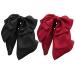 Hair Bows for Women Bows for Hair Ribbon Hair Clips 2PCS Black Red Hair Bow Satin Bow Hair Clips Large Silky Ribbon Bows Hair Accessories for Women Girls Short Type