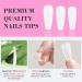 Saviland Nail Glue Gel Kit - 4-in-1 with 500 Clear Fake Almond Nail Tips & LED Lamp for Acrylic Extensions - Buy Online on GoSupps.com