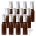 ZEOABSY 12 Pieces 30 ml Brown Lotion Bottles with White Pump 30ml Empty PET Plastic Lotion Pump Bottle Cosmetic Gel Travel Container for Cosmetic Make up Cleaning + 2 x Funnel Brown 30ml