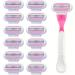 Razor 3-Leaf T-Shaped Lady Razor - Removable Hair Remover for Women | Reusable & Easy Trim | 1 Holder 3 Blades - Buy Online on GoSupps.com