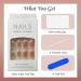 Gradient Brown French False Nails - Short 24Pcs Press On Square Acrylic Tips for Women - Buy Online on GoSupps.com