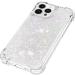 Tivenfezk Nadoli Glitter Treisand Case for iPhone 15 Pro | Shockproof Silicone TPU Bumper Protective Cover | Liquid Quicksand Design in White & Pink - International Shipping Available - Buy Online on GoSupps.com