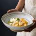 White Home Pasta Bowl 8.7in Large Ceramic Brown Edge Bowl Hotel Tableware Soup Bowl After-Dinner Fruit Salad Bowl for Catering and Home Kitchenware 22.3*12.5*7CM White - Buy Online on GoSupps.com