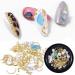 Gold Rivet Metal Tips Copper Alloy Decoration 3D Nail Studs Glitter Sequins Pearls Bend Studs - Buy Online on GoSupps.com