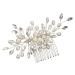 Didiseaon Bridal Headwear Hair Side Combs Elegant Bridal Headpiece Hair Wedding Decor Hairpin Decor Hair Comb Hair Clips Bridal Pearl Hair Pin Grace Crystal Miss White Hair Piece