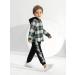 Naiyafly Toddler Boys Hoodie and Pants Set | Kids Long Sleeve Hooded Sweatshirt Outfit | Children's Button Down Tracksuit | Boys School Playsuit 5-6 Years Green Plaid - Buy Online on GoSupps.com