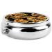 Gold Rose Pattern Round Pill Box | Lightweight Moisture-Proof & Portable for Medication & Fish Oil - Buy Online on GoSupps.com