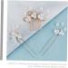 Healeved 2 Sets Bridal Hairpin Rhinestone Hair Clips Rhinestone Headpiece Flower Headpiece Bride Hair Comb Bride Hair Side Comb Hair Pin Hair Comb for Bride Women's Hair Stick Pearl Alloy - Buy Online on GoSupps.com