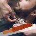 Minkissy Double Layer Sharpening Strop Belt - Leather Canvas Razor Knife Sharpener for Barber Shop and Home | Hanging Buckle Polishing Strap - Buy Online on GoSupps.com