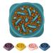 Fun Feeder Slow Bowl Dog Slow Feeders Bowls Anti-Obesity&Choking&Overeating Dog Puzzle Healthy Anti-Slip Lick Treat Bowls Dishes Maze Interactive Puzzle(Dark Green)