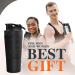 Protein Shaker Bottle 700ML with Mixball & Protein Compartment 200ML Premium Stainless Steel Protein Shaker Leak-Proof Metal Shaker BPA Free Fitness Bottle Shaker for Men and Women Slim Fast Black Protein Shaker With Storage | Black - Buy Online on GoSupps.com