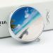 Round Pill Box - Tropical Beach Print | 3 Compartment Portable Medicine Organizer | Decorative Metal Pocket Pill Case - Style 30 - Buy Online on GoSupps.com