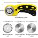 Funcut 45mm Rotary Cutter for Fabric with 5 Blades - Ideal for Sewing, Quilting, Leather - Left & Right Hand - Safety Lock & Ergonomic Handle - Yellow - Buy Online on GoSupps.com
