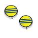 Yellow and Blue Stripes Printed Mini Round Pill Box Pill Box 3 Compartment Medicine Pill Case Pill Organizer Travel Pillbox Portable Pill Box for Pocket Home Office Use