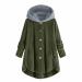 Hanxiulin plush jacket oversize warm lined fleecemantel women winter parka long hood fleece jacket lined autumn coat autumn winter jacket s green green