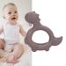 3D Dinosaur Baby Teether Toy - Infant Teething Chew Toy & Pacifier Holder (Light Gray) - Buy Online on GoSupps.com