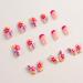 Hot Pink French Flower Press on Nails - 24Pcs Full Cover False Nails with Glue for Women & Girls | Square Stick on Nails - Buy Online on GoSupps.com