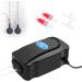 Flintronic Aquarium Air Pump - Quiet Oxygen Pump Kit for 5-300L Fish Tanks | Includes Silicone Hose Air Stone & T-Plug - #1 Mini Aqua Rental Pump 8W Double Hole Black - Buy Online on GoSupps.com