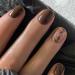 Extra Short Press on Nails Brown Square Fake Nails with Glitter Gold Leaf Design Gel Acrylic Glue on Nails for Wedding Birthday Stick on Nails with Glue Manicure False Nails for Women DL686Y