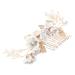 Minkissy bridal hair clips ridge for bride wedding hair comb gold pearl bride hair comb bridal hair comb wedding hair comb for the bride hair side ridge clip crystal bridesmaid korean white medium white