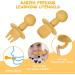 Vicloon Baby Fork and Spoon Set - 4Pcs Silicone Self Feeding Utensil for Easy Grip | Toddler Cutlery Kit for Infant & Children | First Led Training & Weaning Spoons - Apricot Yellow - Buy Online on GoSupps.com