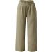 GETBEE Women's Wide Leg Lounge Pants with Pockets - High Waisted Palazzo Flowy Trousers in Army Green - Buy Online on GoSupps.com