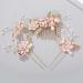 4-Piece Gold Wedding Hair Combs - Pearl & Rhinestone Bridal Hair Accessories for Brides & Bridesmaids - Pink - Buy Online on GoSupps.com
