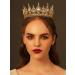 SWEETV Royal Queen Crown Wedding Tiara in Gold - Rhinestone Tiaras for Bride & Women, Costume Headpiece for Cosplay Party Celebration - Buy Online on GoSupps.com