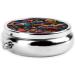 Colorful Mini Portable Metal Pill Box - Round 3-Compartment Design for Travel | Ideal for Small Pills - Black - Buy Online on GoSupps.com
