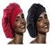 Extra Large Satin Bonnets for Sleeping  Wide Elastic Band Sleep Caps for Women  Satin Cap for Sleeping  Night Sleeping Head Cover for Long Hair  Hair Bonnets for Men Women Braids Curly Hair L-red and Black
