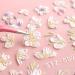 3D Embossed Spring Flower Nail Art Stickers Decals - Pink Cherry Blossoms Floral Design - 4 Sheets Self-Adhesive Pegatinas - Nail Supplies & Accessories - Buy Online on GoSupps.com