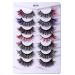 False Eyelashes with Color on the End Fluffy Colored Mink Lashes 5D Dramatic Color Lashes Pack Rainbow Fake Colorful Eyelashes Strips 7 Pairs All Saints Day Decor