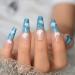Starry Night Blue Ombre Press-On Nails | Cloud Pattern & Glitter | 24pcs Set - Shop Internationally - Buy Online on GoSupps.com