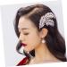 DOITOOL 1pc Wedding Hairpin Bridal Headpiece Diamond Hair Clip Pearl Diamond Headpiece Mothers Day Side Combs Silver Hair Clips Bridal Tiara Hair Comb Pin Rhinestone Bride Leaves Headgear - Buy Online on GoSupps.com