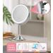 Kirkcaldy Lighted Makeup Mirror with 10X Magnification, LED Vanity Mirror, 3 Color Lights - Rechargeable, Double Sided Desk Cosmetic Mirror - 360 Rotation, Touch Screen - Buy Online on GoSupps.com