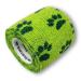 Lisacare tape self -adhering - 2 rolls 5cm wide - wound association for pets & horses - cohesive self -adhering elastic - huge color & motif selection (paw green) paw light green set of 2
