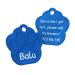 ENGRAVO Dog Tag Paw in Blue with Your Personal Engraving Small 26mm Blue