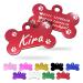 Ibera Gifts - Personalized pendants for small to medium -sized dogs and cats in bone shape - engraving dog brand collar dog neck band name Dog (red paws) paws red