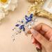 Silver Rhinestone Bridal Hair Comb with Blue Crystal - Elegant Wedding Hair Accessories for Women and Girls - Buy Online on GoSupps.com