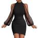 In the evening dresses Women's wrap dressing Elegant party dresses sequin body dresses one-shoulder-temple sequin dresses women-thin sequin club suits Long-sleeved mini-mini dresses Cocktail dresses BK2 M
