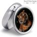 Round Tiger Print Pill Box | 3 Compartment Metal Pill Organizer | Portable Decorative Medicine Case - Buy Online on GoSupps.com