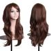 Colorfulpanda 28" 70cm Long Brown Curly Full Wavy Hair Wig Anime Cosplay Halloween Costume Party Synthetic Wigs for Women Girls Dark Brown