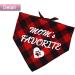 Mother's Day Dog Bandana Set - Plaid Triangle Scarf with Mom's Favorite and I Only Love My Bed Patterns in Red & Blue - Buy Online on GoSupps.com