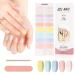 Kalolary 20PCS Nail Adhesive Wrap Nail Gel Polish Strips Full Wraps Nail Polish Stickers Cured Gel Nail Strips Self-Adhesive Gel Nail Wrap Stickers Decals(UV/LED Lamp Required) (Rainbow)