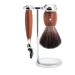 M HLE shaving set - Vivo series - Black Fibre - compatible with Gillette blades - plum wood